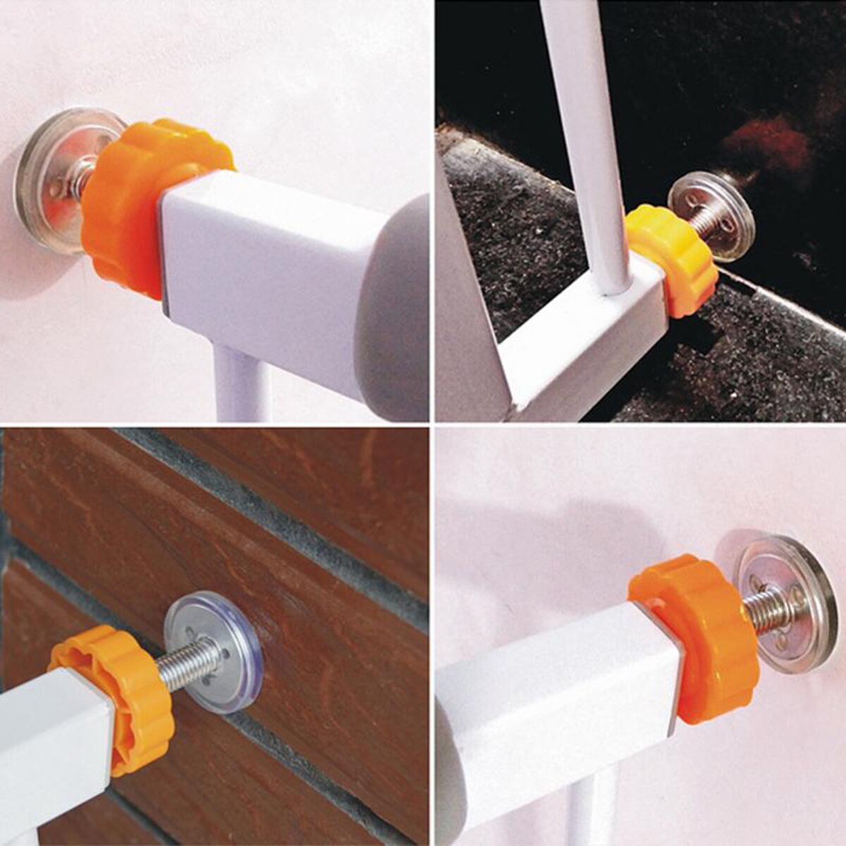 4pcs Pressure Baby Gate Screw Threaded Spindle Rods Walk Thru Gates Accessory - M10 x 10MM Baby Safe Doorways