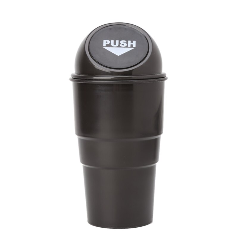 Black Plastic Cover Car Ashtray Trash Bin Garbage Container