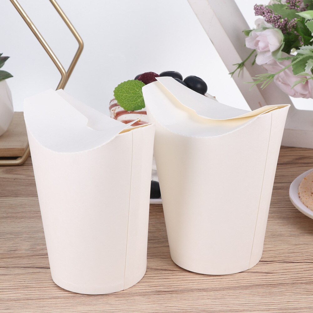 Tazas desechables de Papel Kraft para sellar helados, contenedor de huevos, Puffs, taza para patatas fritas, palomitas de maíz, pollo, color marrón, 50 Uds.