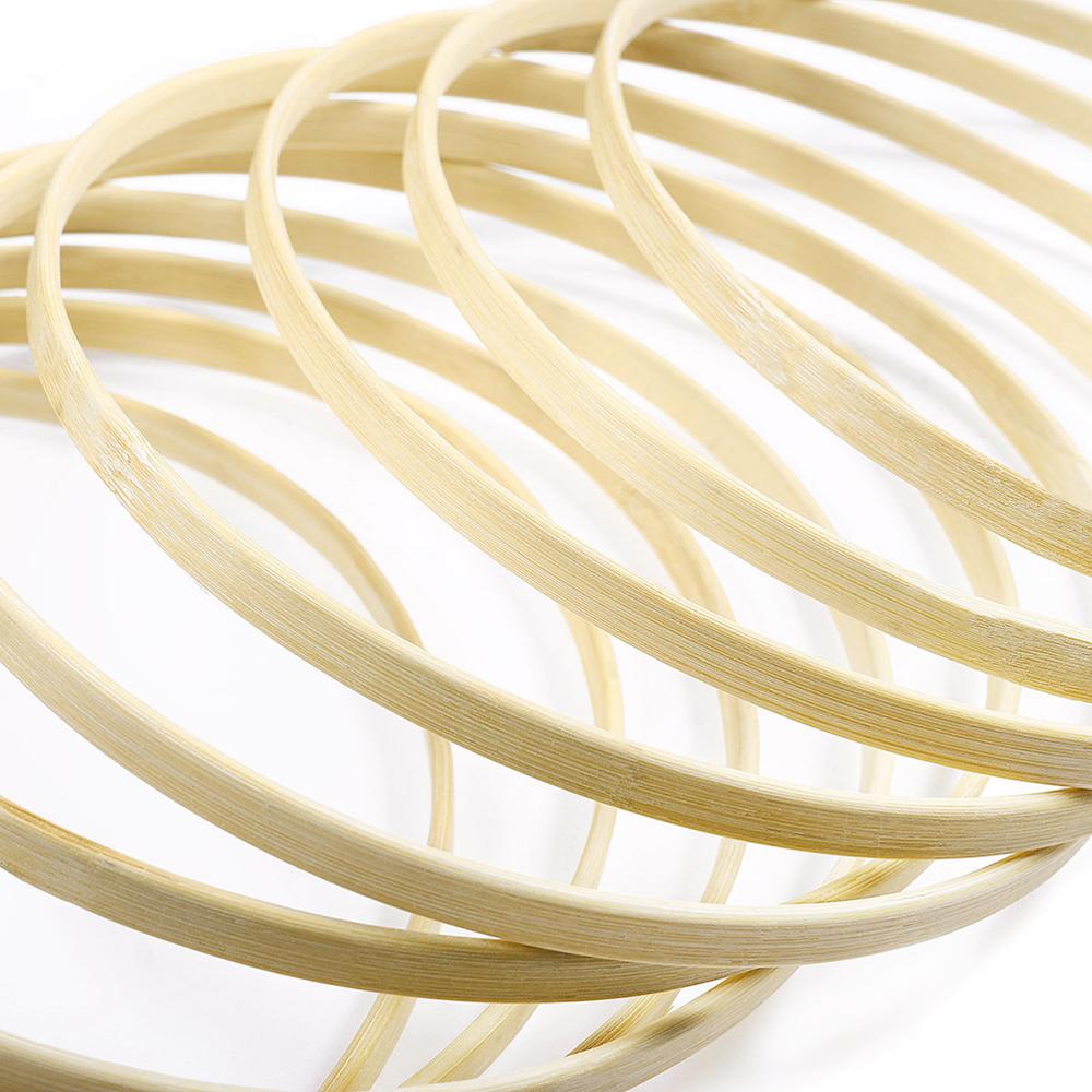 Anneaux d'attrapage de rêve, en macramé, 20 cm, 23 cm, diamètre, anneaux d'attrapage de rêve, artisanat de bricolage, accessoires ronds en bois, en bambou