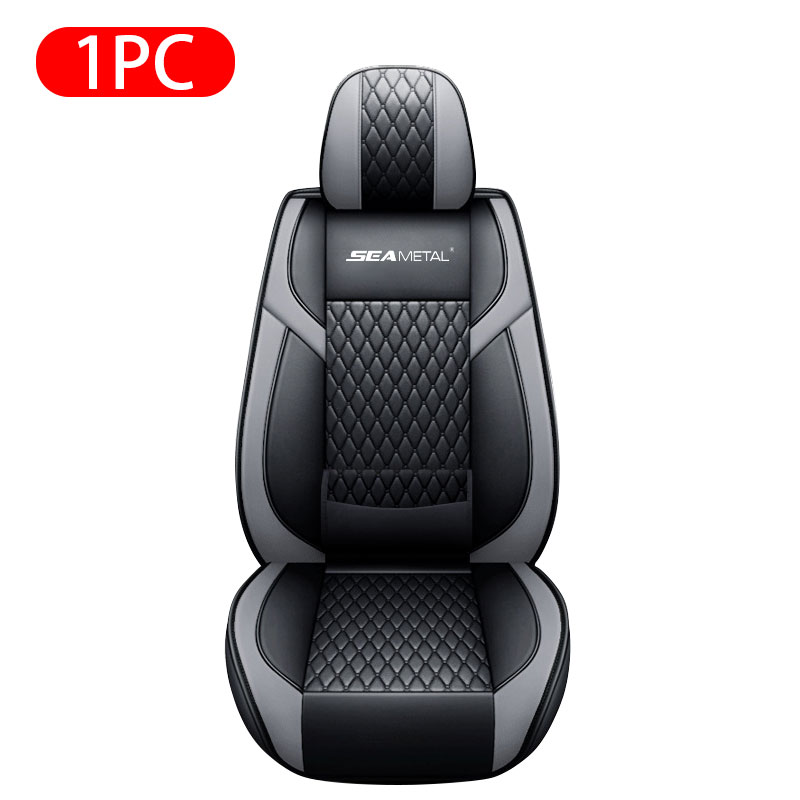 SEAMETAL Brand Car Seat Cover Front/Rear Universal Fit Most 5-Seat Vehicle Automotive Soft Car Seat Protector: Gray Front 1pc