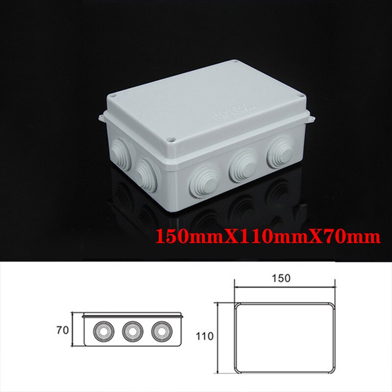 Abs Plastic IP65 Waterdichte Junction Box Diy Outdoor Elektrische Aansluiting Doos Kabel Tak Doos 200x100x70mm: 150X110X70mm