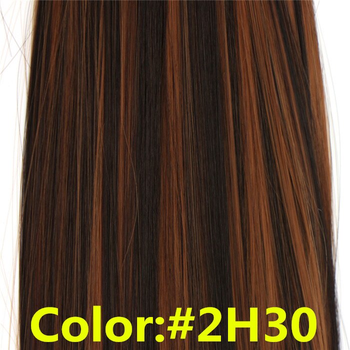 Feibin clip in hair extensions syntetisk hår 22 tommer 55cm langt lige hårstykke varmebestandigt  c46: P1b/30