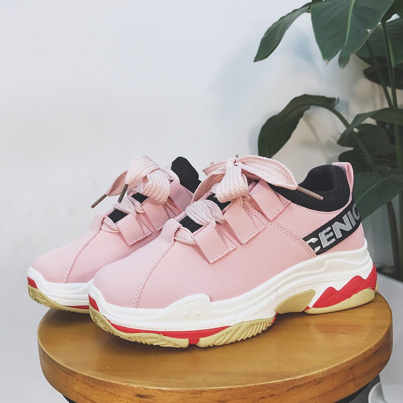 Sportskor för kvinnor ulzzang dragkedja bantningsskor kvinna fitness kvinnliga studenter badmintonskor sneakers: Rosa / 5