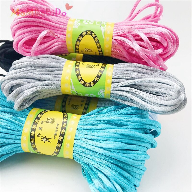 1Mm Satijn Cords 20 M/partij Diy String Nylon Touw Medeplichtige & Bevindingen Baby Silicone Tandjes Bead Ketting Sieraden Cord