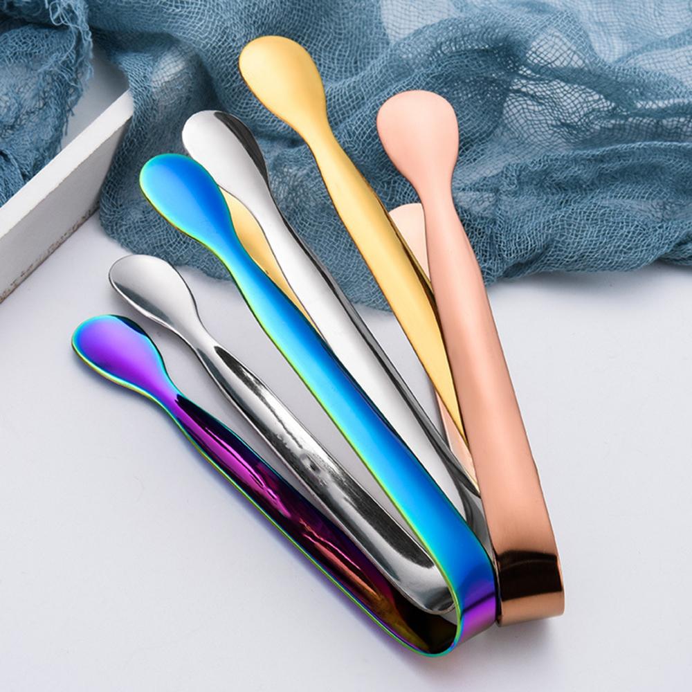 2Pcs Stainless Steel Ice Cube Sugar Tongs for Tea Party Coffee Bar Food Serving