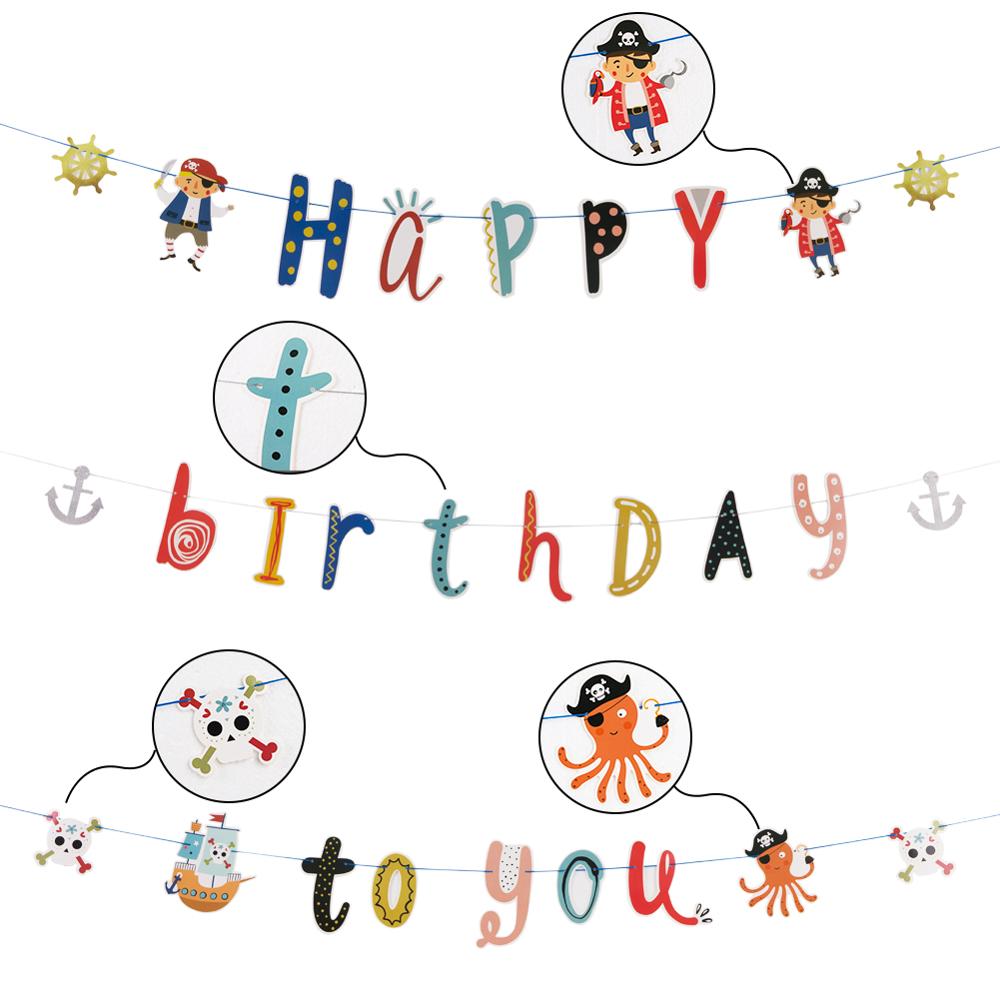 Cupcake toppers met thema, taart, dessert, tandenstokerinzetstuk voor kinderfeestjes, piratenthema, babyshowerdecoratie: Banier