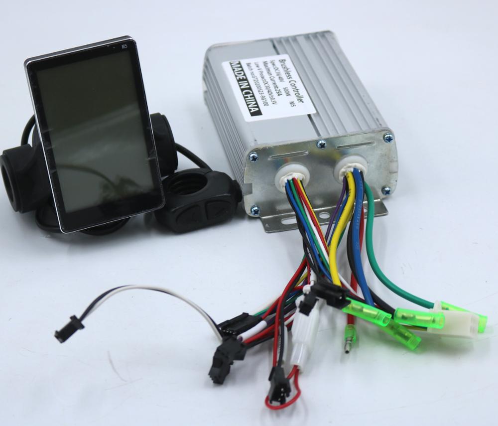 Greentime  /36v/48v 500w 25a bldc motor controller e-cykel børsteløs hastighedsdriver og  m5 lcd display et sæt