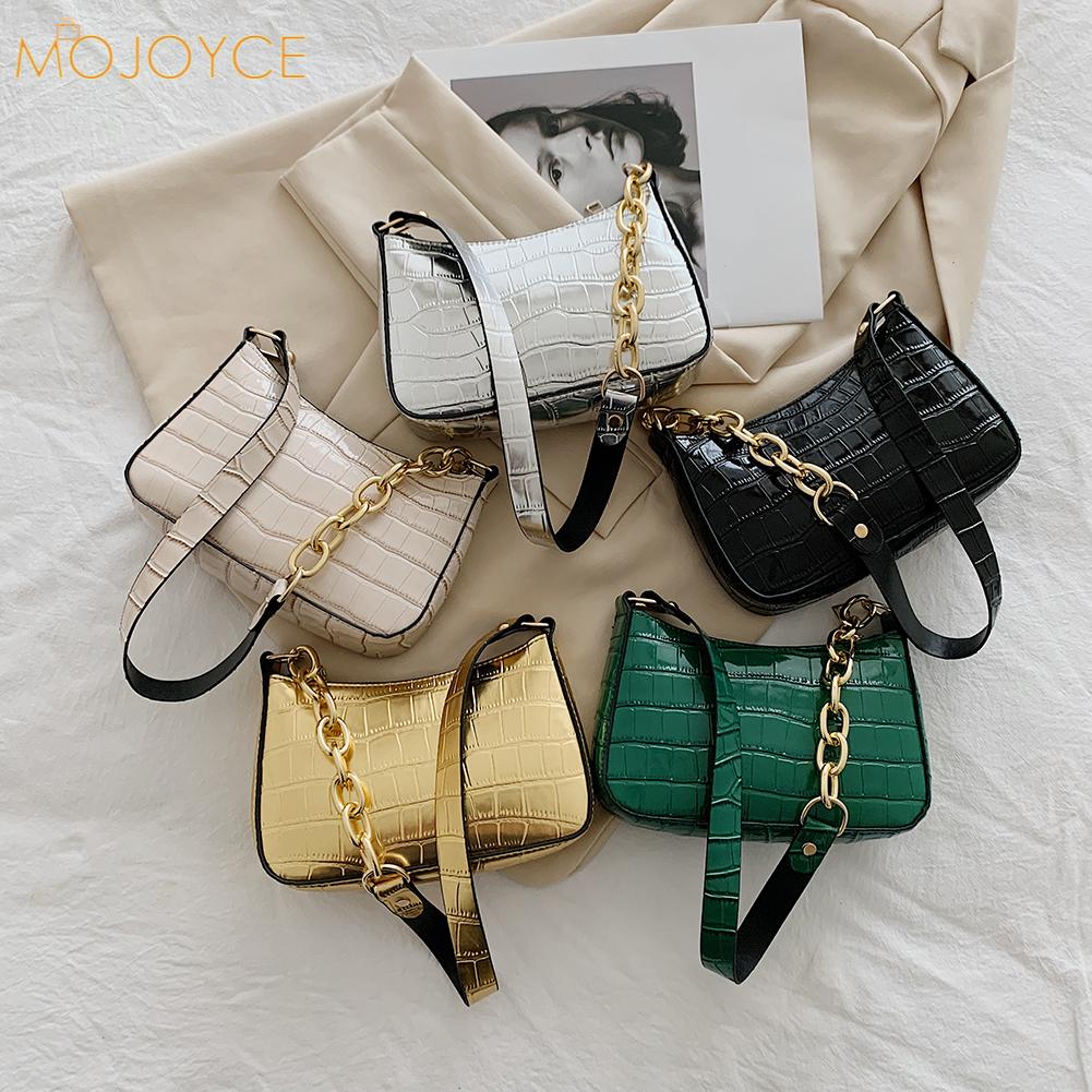 Vrouwen Alligator Patroon Schouder Onderarm Zakken Rits Pu Lederen Portemonnees