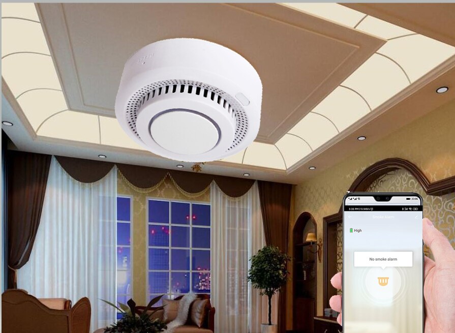 Wofea wifi smart Smoke fire Alarm Home Security System Firefighters Tuya smart life home device no need hub