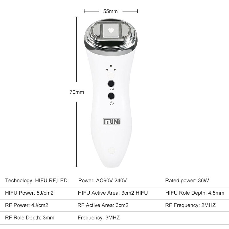 Ultrasonic Bipolar LED RF Radio Frequency Face Lifting Skin Rejuveantion Massager Mini Hifu Anti Wrinkle Skin Tightening Machine
