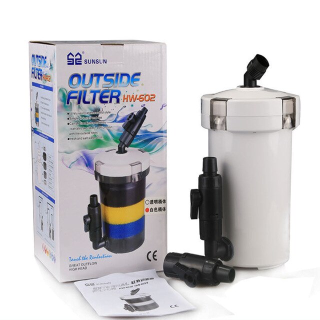 SUNSUN HW-602 HW-603 Ultra Quiet 4-Stage External Canister Filter Pump Aquarium Filter Bucket for 60cm Fish Tank with Sponge: HW-602 NO PUMP
