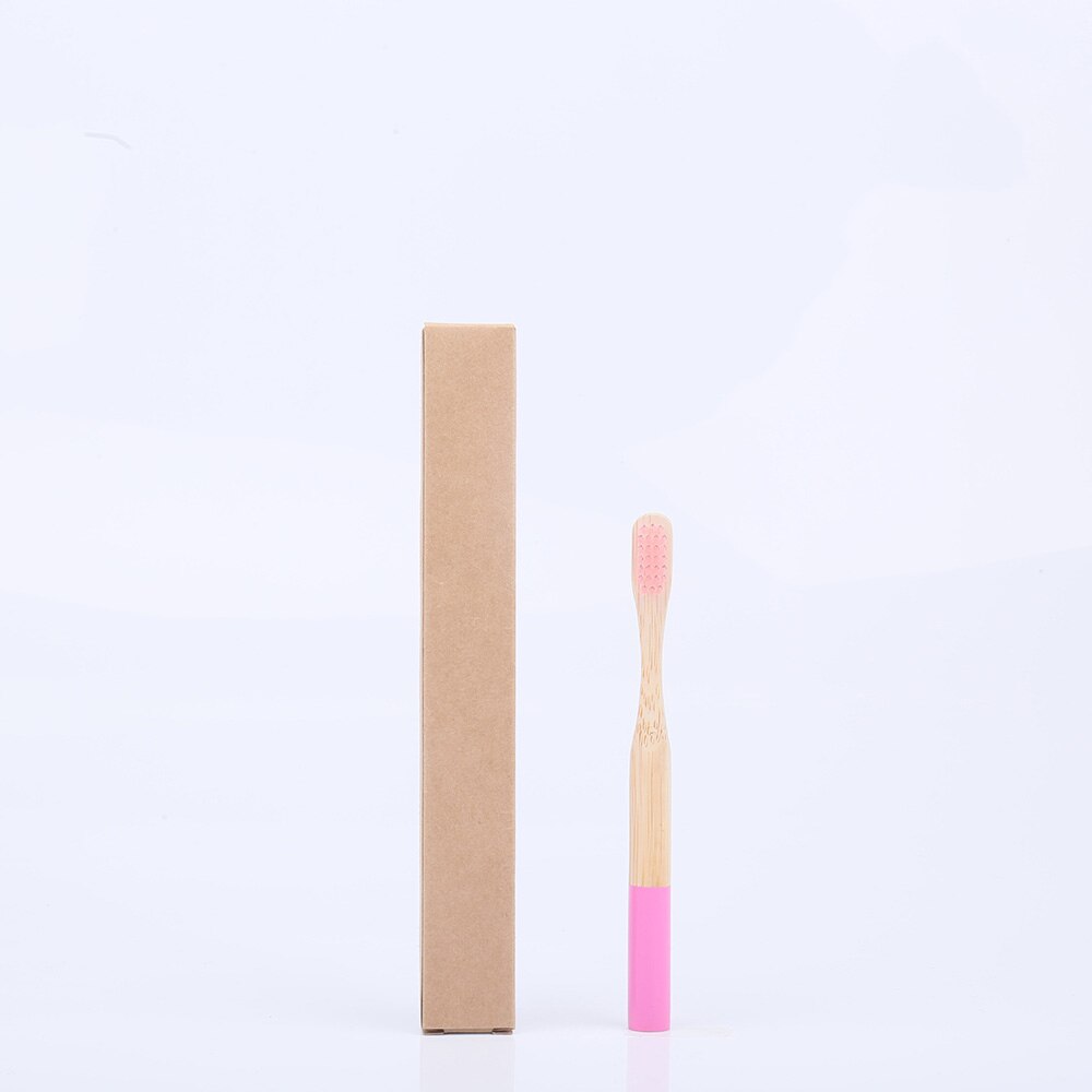 1Pcs Kids Kleurrijke Bamboe Tandenborstel Ronde Handvat Natuurlijke Koolstofarme Eco-vriendelijke Zachte Tandenborstel Oral Care: 92