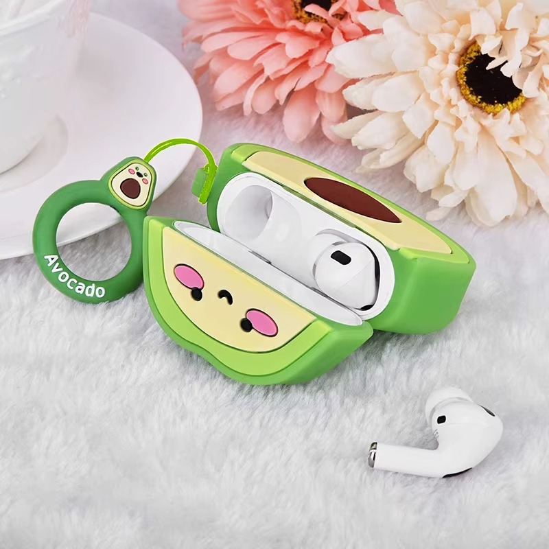 Für AirPods 4 3 2 1 Profi Profi 2 Kopfhörer fallen 3D Avocado Obst Silikon Schutzhülle Kopfhörer Kasten Mit Anhänger Abdeckung