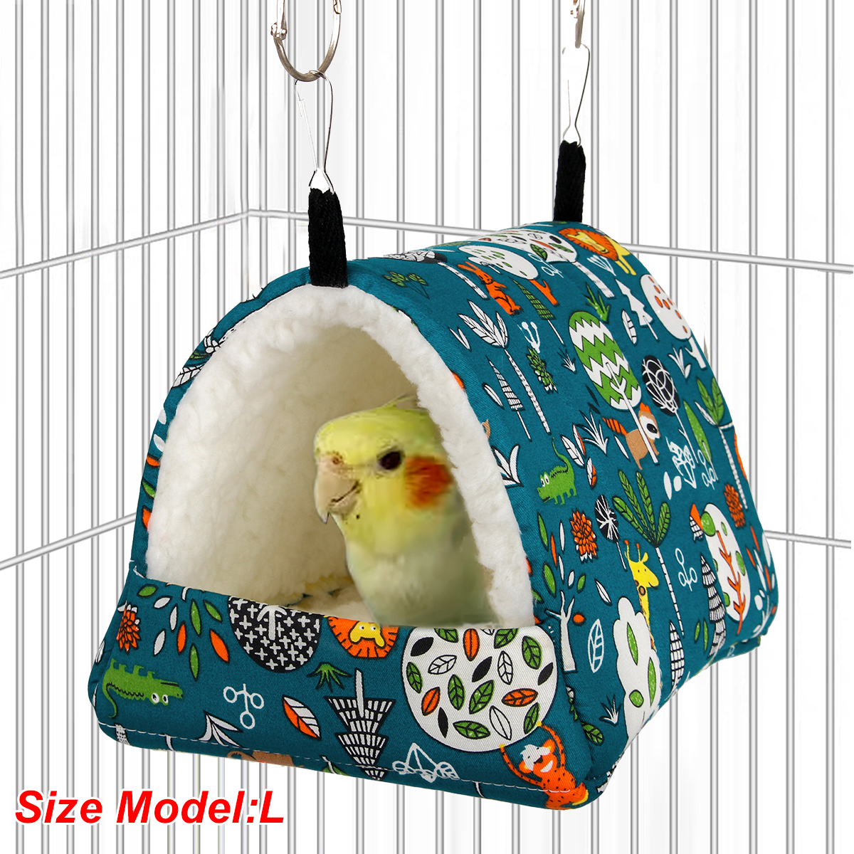 1 Pc Leuke Print Vogel Bed Mini Kooi Konijn Eekhoorn Mat Cavia Nest Hamster Huis Kleine Dieren Slapen Bed huisdier Opknoping Kooi