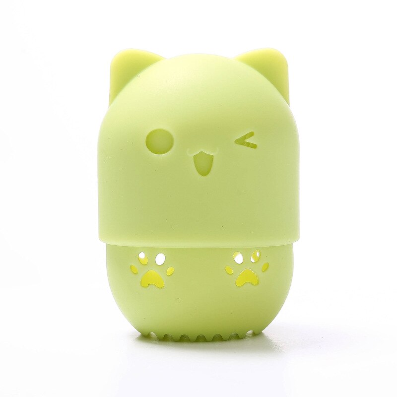 Nette Katze Puff fallen Tragbare Kosmetische Puff Halfter Stehen Klare Schwamm Puff Trocknung Lagerung Kasten Trave Gesicht Pulver kosmetische: 04
