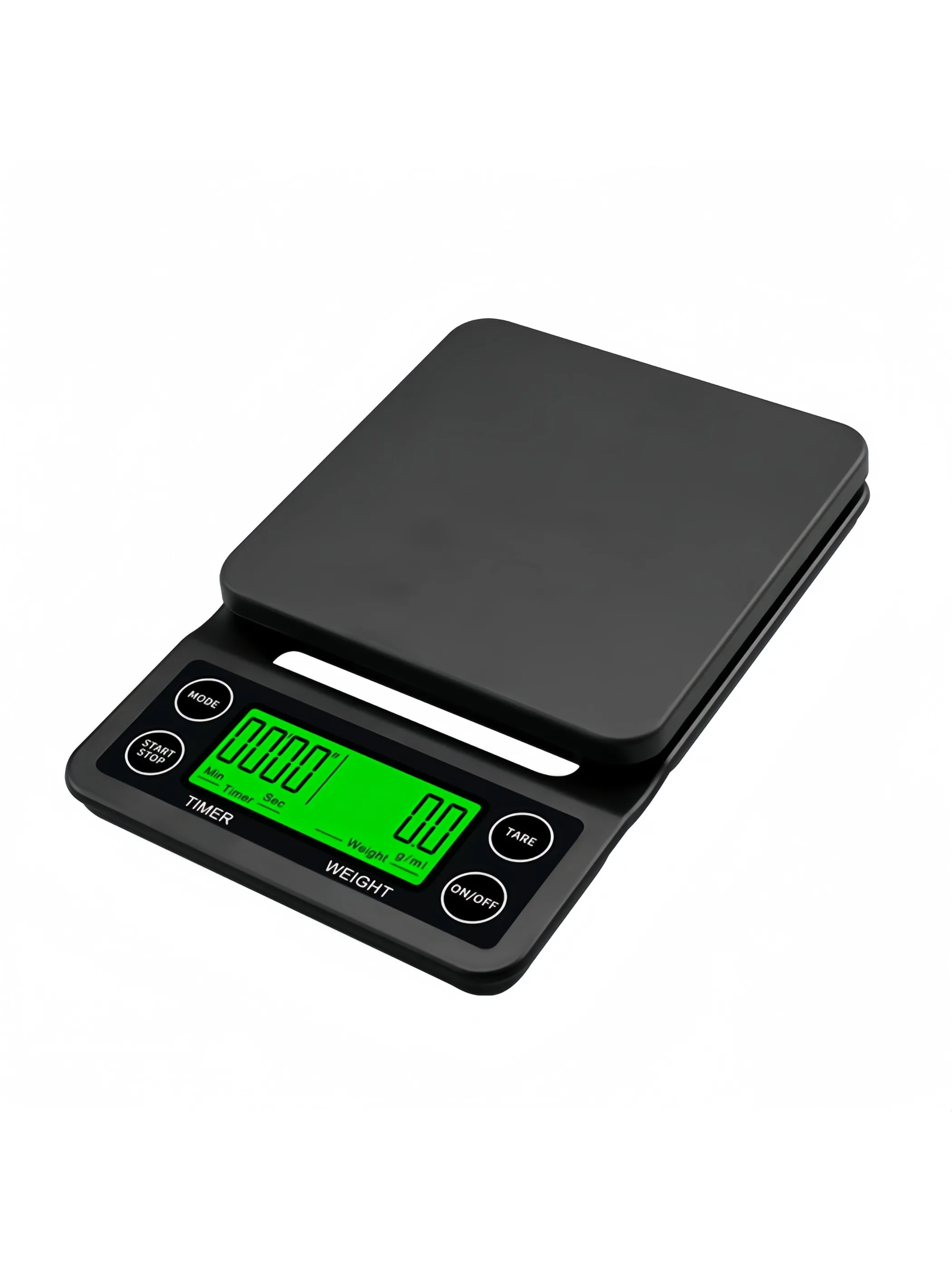Home Timer Coffee Scale,Kitchen Scale 3kg Precision 0.1g,Hi-definition Backlight Display,Unit:g/ml/oz/lb Balanza Digital Cocina: black / 3Kg