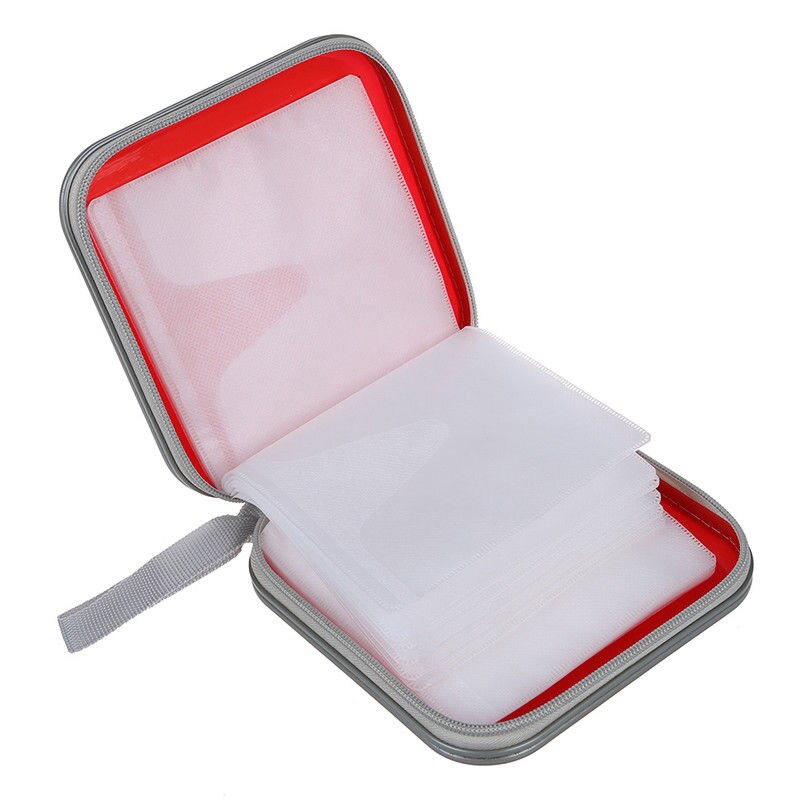 Estuche portátil de 40 discos de capacidad para DVD, bolsa de almacenamiento de CD para coche, mini bolsa de CD cuadrada de tela, caja de almacenamiento de disco de plástico para DVD
