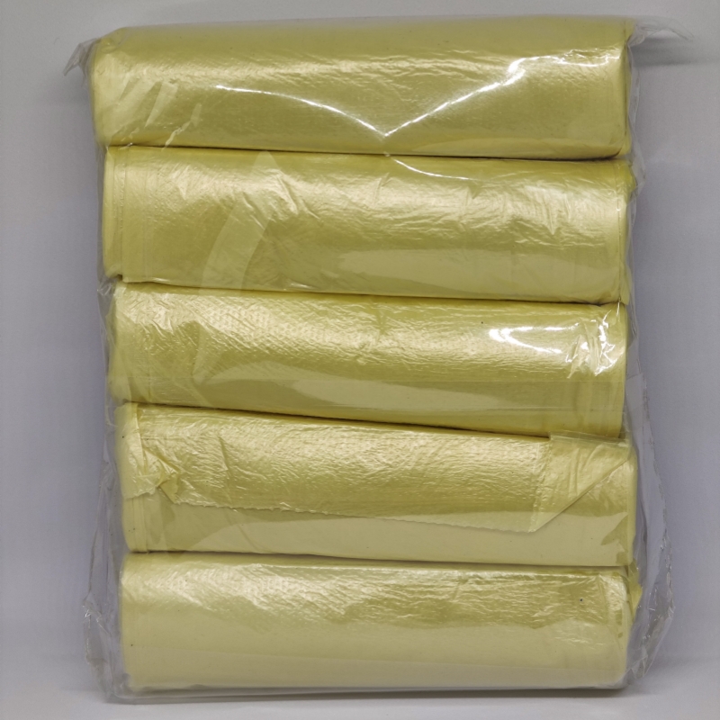 100/500 stuks huishoudelijke wegwerp vuilniszakken voor in de keuken, vuilniszakken voor in de prullenbak, met platte bovenkant voor extra privacy.: Geel / 60 stuks