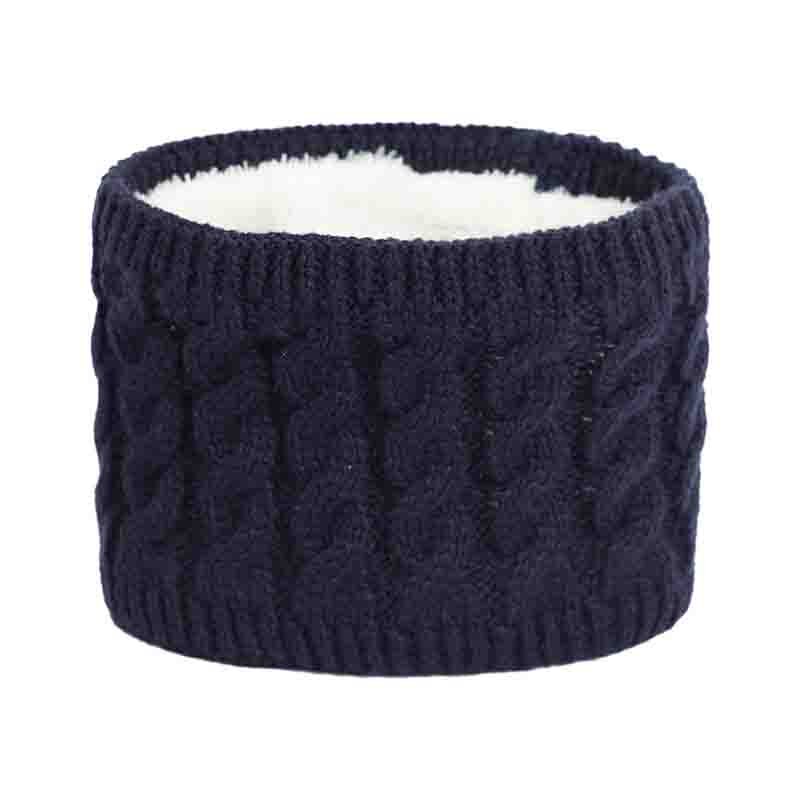 Écharpe chaude en velours pour enfants de 0 à 2 ans, automne et hiver, laine tricotée, col de couleur unie, homme et femme, mignon, A98: navy blue