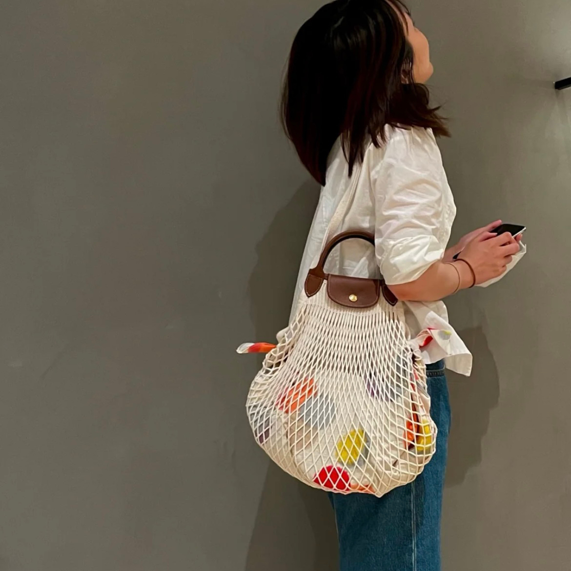 Baumwolle Gittergewebe Netz Schnur Einkaufen Handtasche wiederverwendbar Faltbare Fischnetz gewebte Tote Schnur Obst Umwelt Hause Liefert