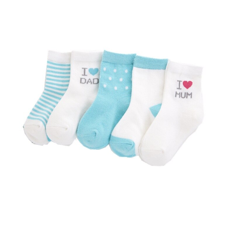 Jeg elsker mor far sæt sokker tykkere komfort bomuld forår efterår og vinter nyfødte børn dreng baby pige sokker