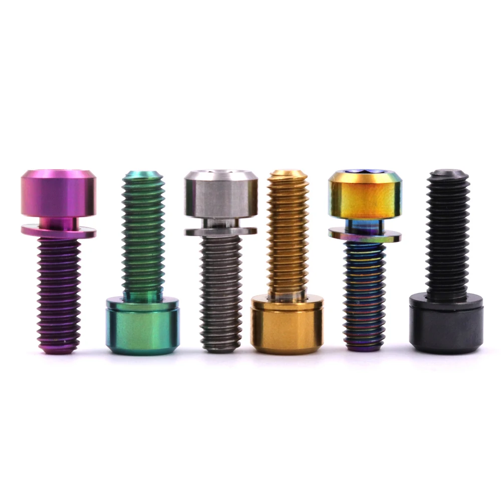 M6x18mm Mountain Road Bicycle Stem Bolt Disc Brake Screws With Concave Gasket Cycling Titanium Alloy Parts