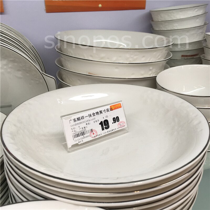 Acrylic Small Sign Holder 4x6cm, L-shape stand plastic glass ware jewelry advertising frame price tag signs card display plexi