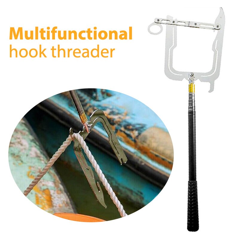 De Teepor Lange-Afstand Threader Einfacher Accessoriesteepol-Multipurpose Dock Haak Tool Unieke Desing Rvs