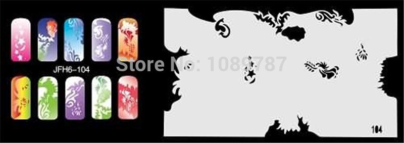 ABEST-aerógrafo reutilizable para uñas, Set de plantillas para uñas, 280 diseños, 20 hojas de plantillas, 6 unidades