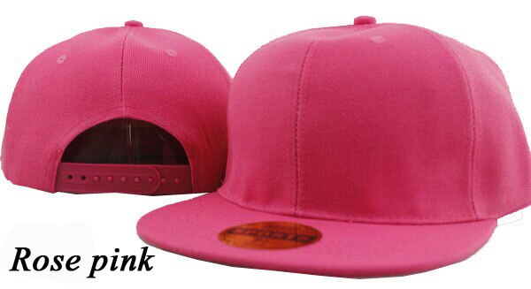 Mode Unisex Pure Kleur Platte Rand Dans Hoed Hiphop Hoeden hiphop Cap Blanco Baseball Caps Mannen Vrouwen Snapbacks Verstelbare: Rose pink
