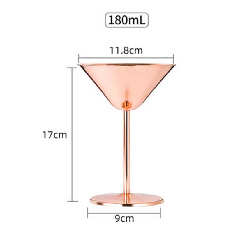 Aço inoxidável copo de cocktail criativo vinho tinto copo de cerveja copos de suco bar clube festa martini margaret uísque copo de metal: Martini cup rose
