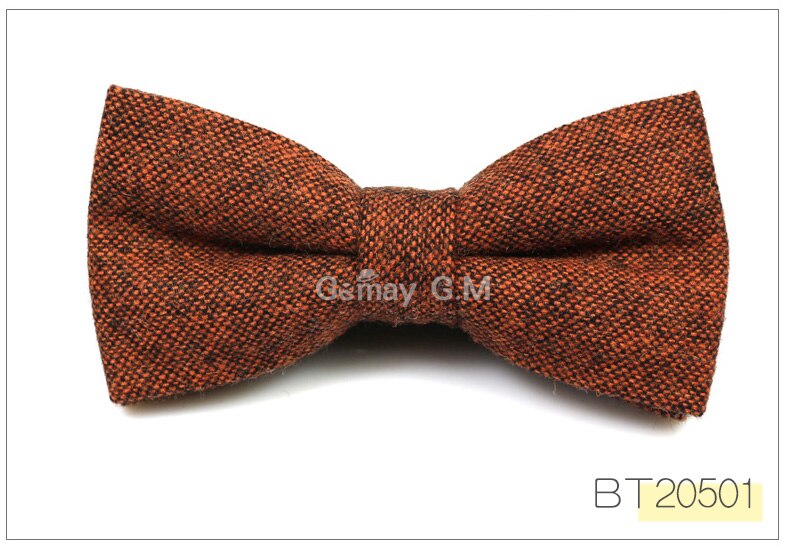 Vlnené motýliky pre mužov ležérne vlnené motýliky pre ženícha jednofarebné nastaviteľné zimné motýliky na svadbu: Bt20501