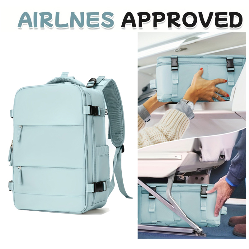 Women's and men's travel backpacks, carry on backpacks, 15.6-inch laptop backpacks, flight approved 40x25x20, personal belonging