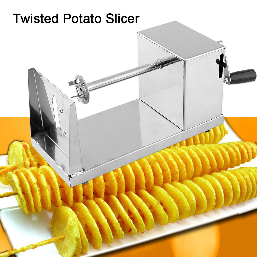 1Pcs Roestvrij Staal Handmatige Spiraal Aardappel Chips Twister Slicer Cutter Tornado Keuken Supply Bbq Accessoires Voedsel Supply