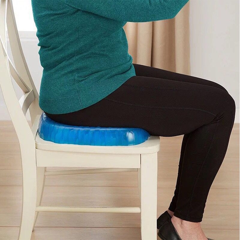 Almohadilla refrigerante con gel para asiento, cojín Flexible antideslizante, cómodo y negro para masaje, silla de oficina, cuidado de la salud, alivio del dolor