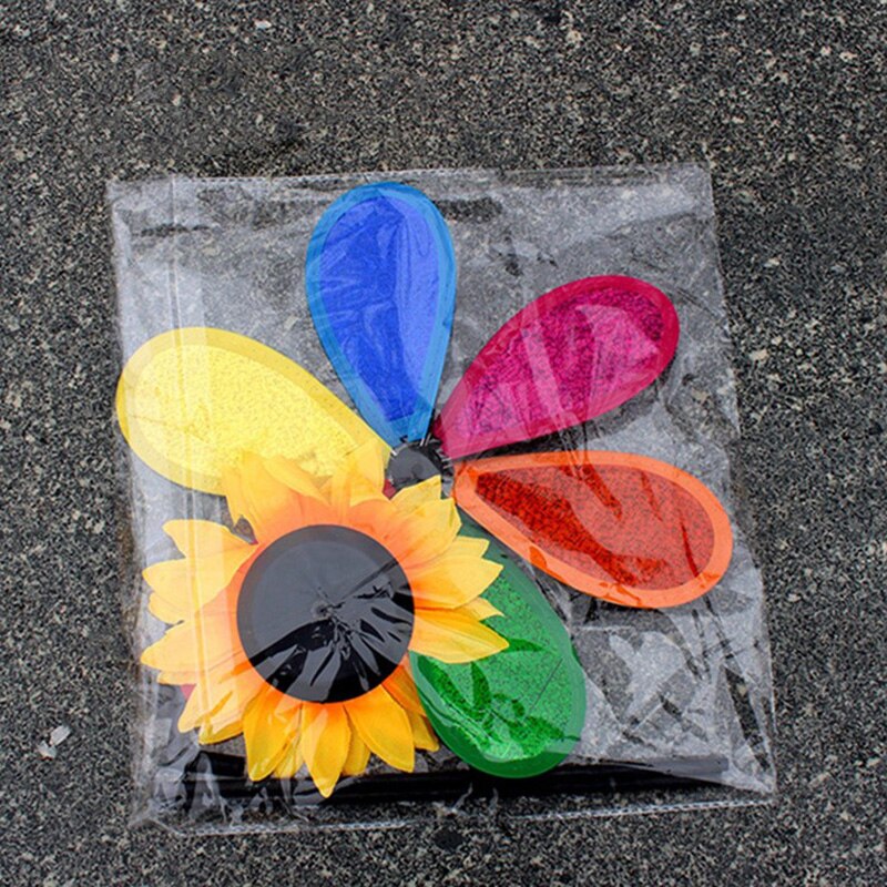 10Pcs Kleurrijke Regenboog Zon Bloem Spinner Wind Windmolen Tuin Yard Outdoor Decor Willekeurige Kleur Kids