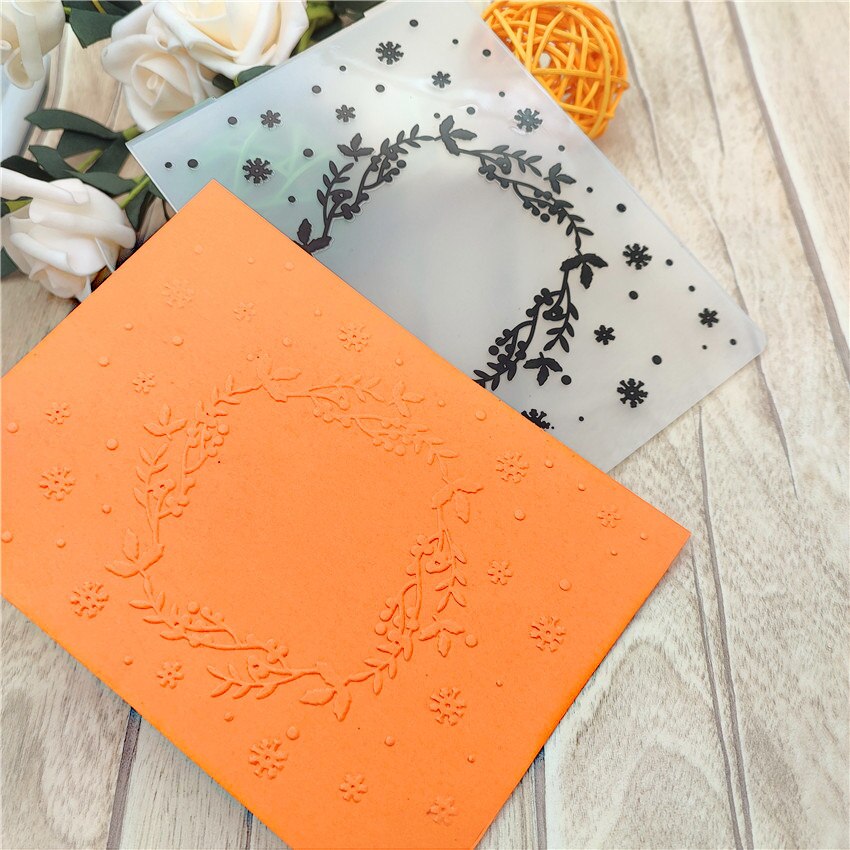 10.6*14.5CM Plastic Wreath Template Easter Wreath Craft Card Making Paper Card Album Wedding Decoration Embossing Folders