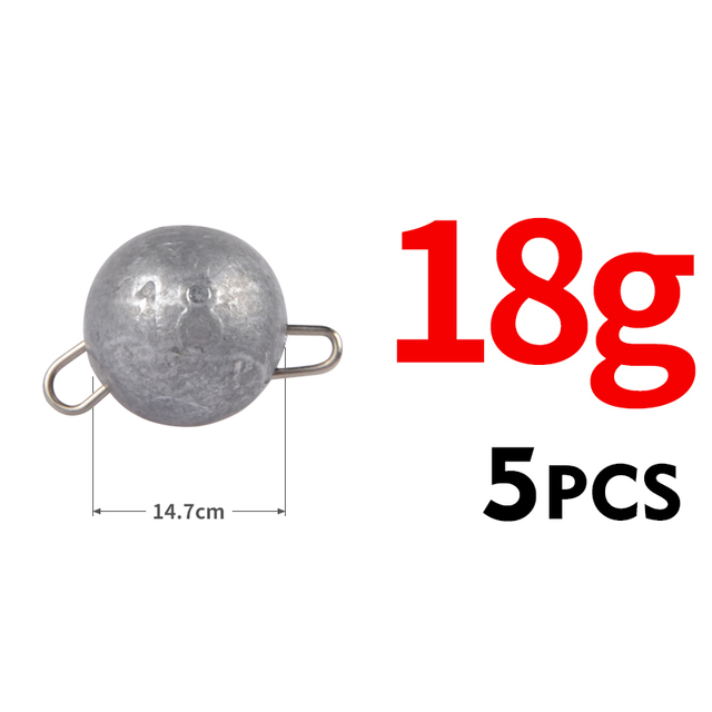 Accessoires de pêche Cheburashka Sinker à tête ronde, poids à puces, leurre souple, groupe Texas, 2g – 18g: 18g 5pcs