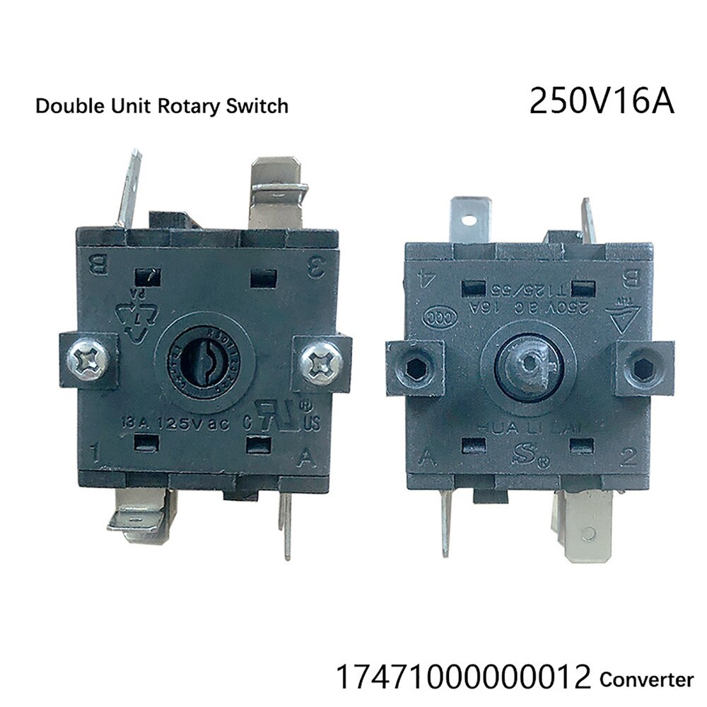 FZ31-9 Double Unit Selector Rotary Switch 9 Pins 6 Positions 16A 250V AC Replacement Part