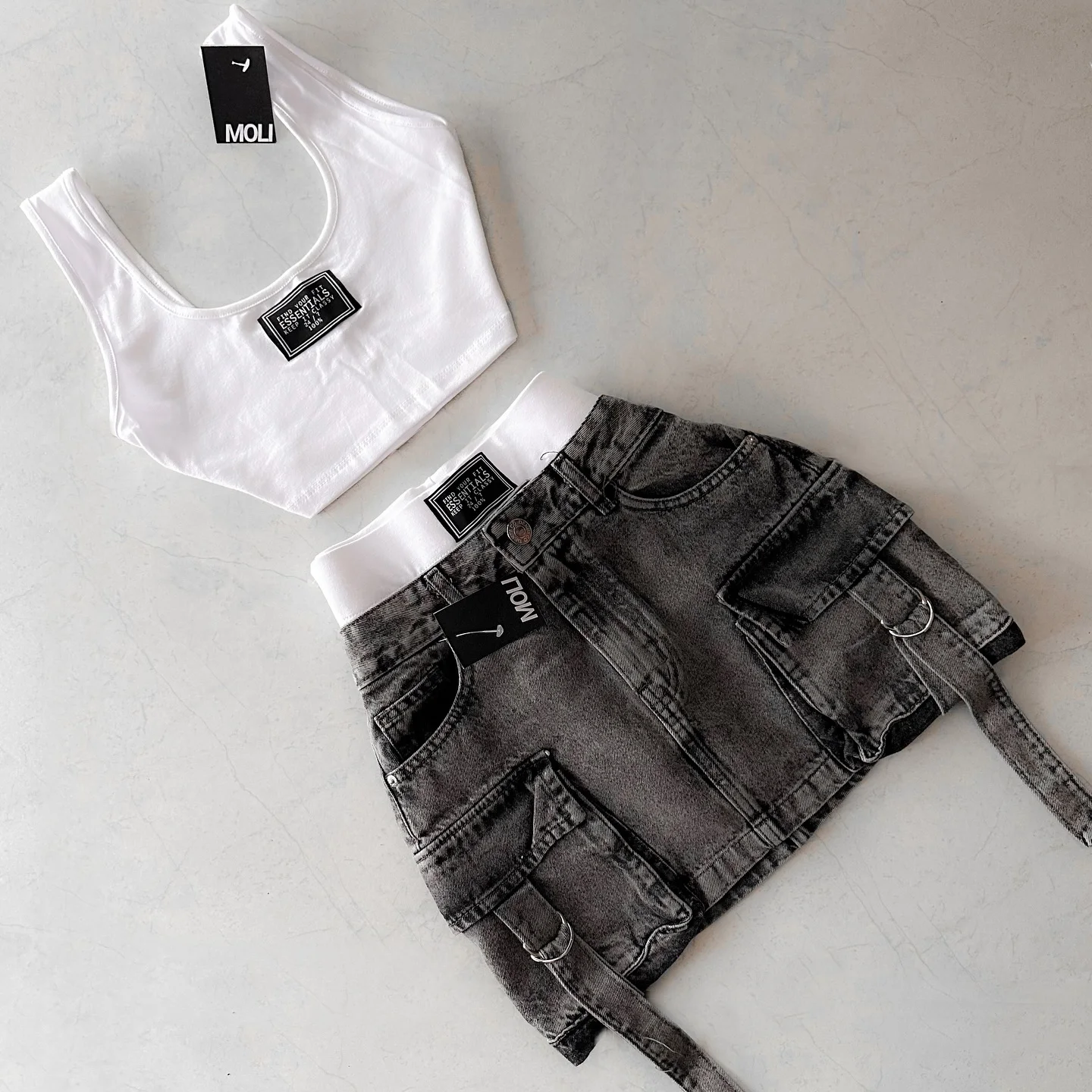 Y2k flerfickors denim rutiga kjolar goth svart minikjol retro harajuku dam casual mångsidig sexig streetwear: S