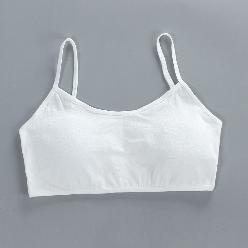 Lingerie Tops for Teenage Girls Camisoles Tanks Straps Bra Wire Free Adjustable Bralette Cotton Soft Suspender Bras Underwear: White