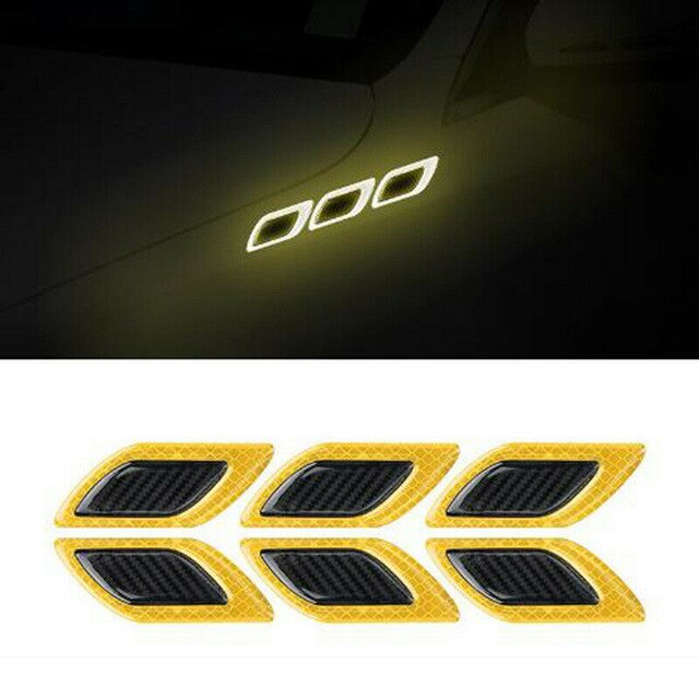Car Auto Reflective Warn Strip Tape Bumper Safety Stickers Decal Car Accessories PVC Reflective Stickers: Yellow