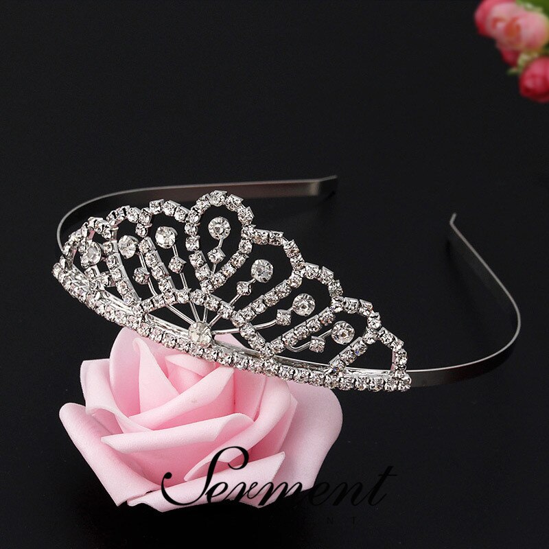 SERMENT Princess Wedding Bridal Bridesmaid Tiara Crown Girls Crystal Zircon Jewelry Hair Accessories Bride Birthday Crown