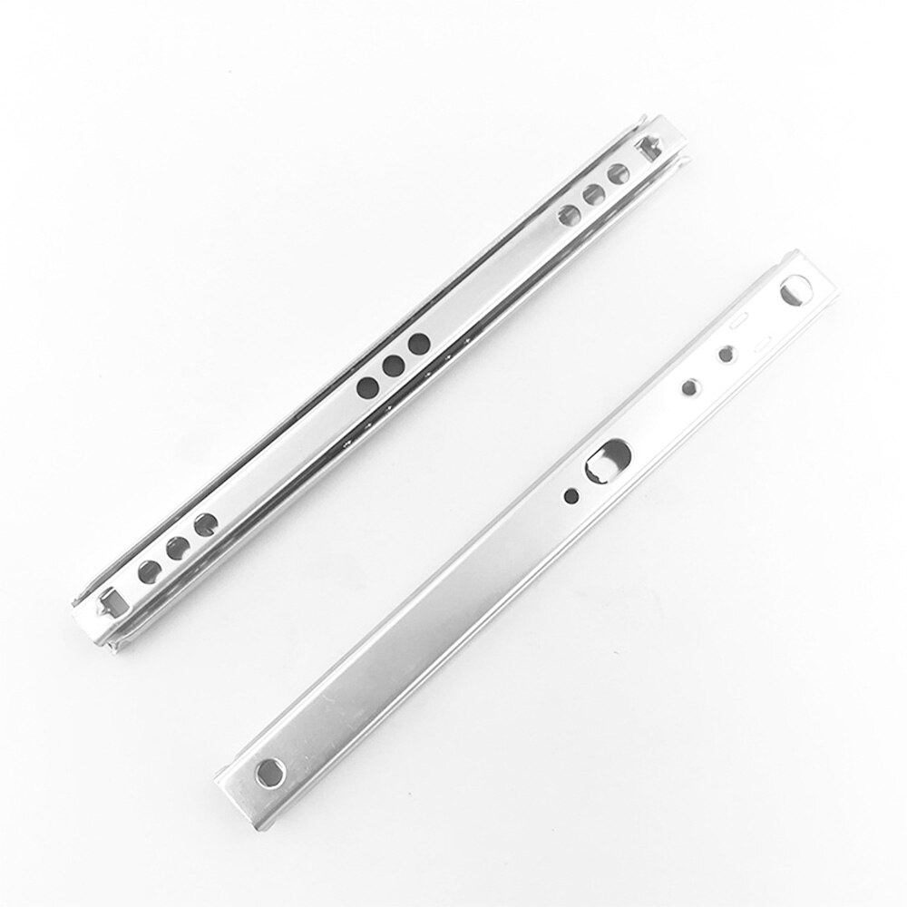Runner Ball Bearing Drawer Cabinet Runner Guides Groove Slide Rail Steel DIY 1 Pair Guide Drawer Steel