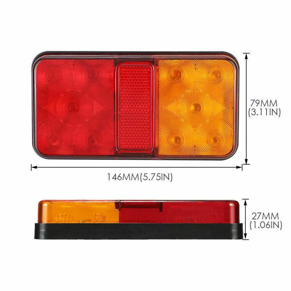 2PCS LED Waterproof Tail Lights Kit RV Camper Trailer Truck Rear Turn Signal Lamp Number Plate Light Rear Reverse 12V