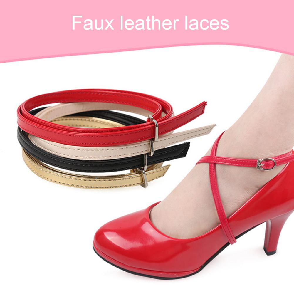 Dames hoge hakken schoenveters pu leer enkel schoenband metalen gespen schoenveters voetverzorging accessoires