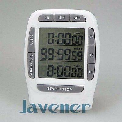 Temporizador Digital LCD multicanal, cuenta atrás de laboratorio, 3 canales, 99 horas, Kit de herramientas