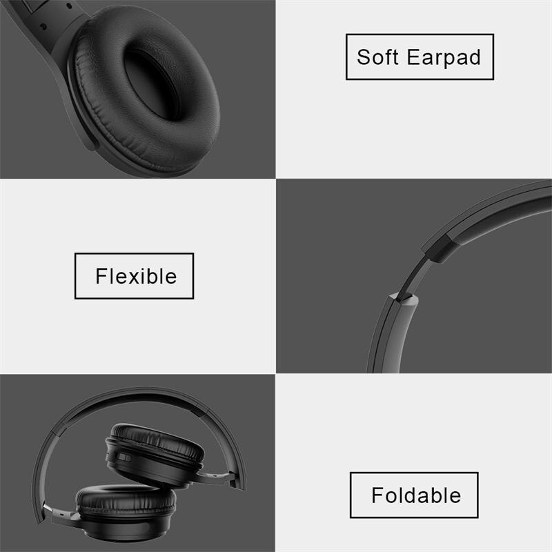 H1 kabellose bluetooth-kopfhörer, hifi-stereo-gaming-headset ,  v5.0 faltbare ohrhörer mit mikrofon, tf-kartenunterstützung