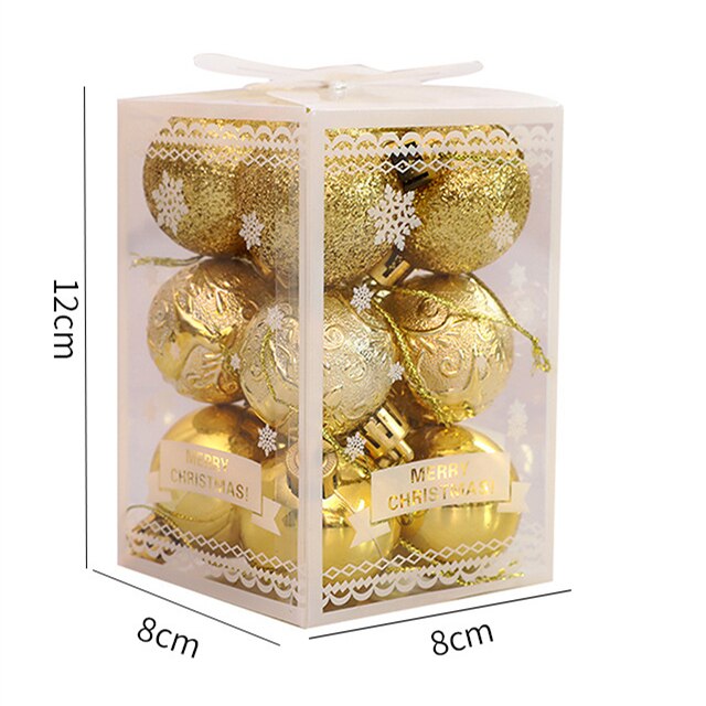 12pcs Christmas Tree Xmas Balls Decorations Baubles Party Wedding Ornament Christmas Party Hanging Ball Year: D